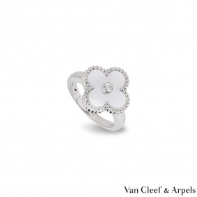 Van Cleef & Arpels White Gold Vintage Alhambra Ring VCARF48900
